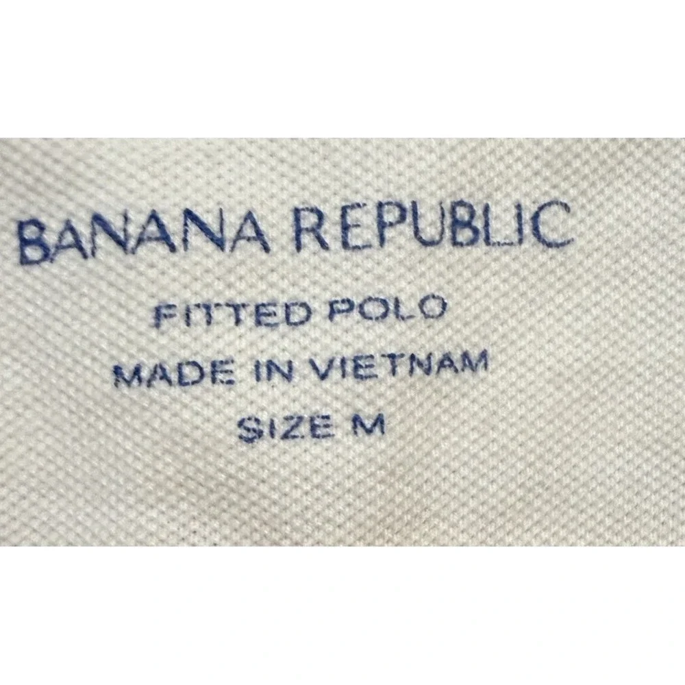 Banana‎ Republic Blue Striped Fitted Polo Shirt Size Medium EUC